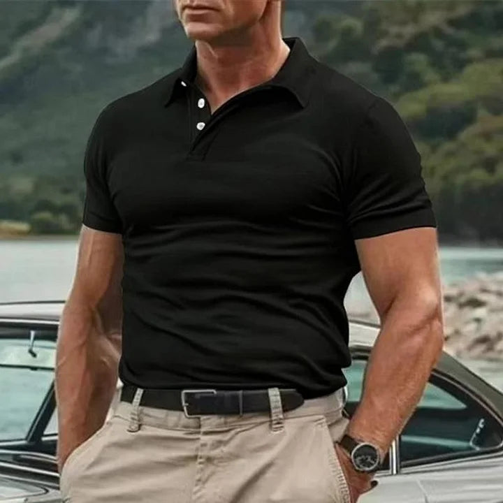 Herre Polo Shirt – Slim Fit – Soft Knit – Kort Ærme – Knaplukning – Smart Casual