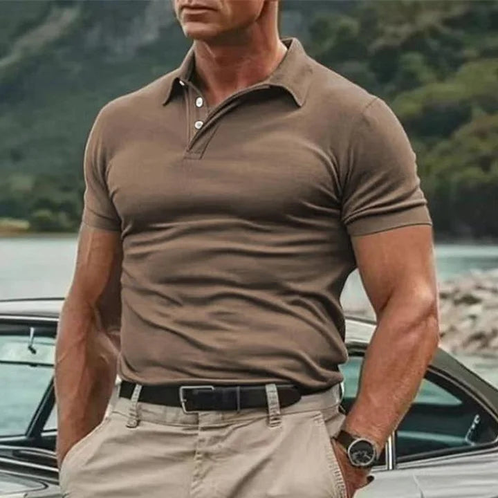 Herre Polo Shirt – Slim Fit – Soft Knit – Kort Ærme – Knaplukning – Smart Casual