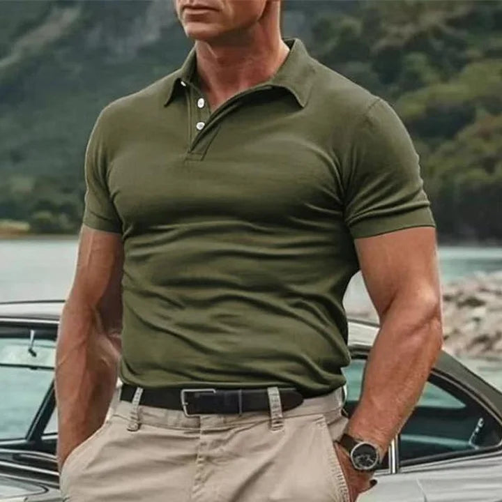 Herre Polo Shirt – Slim Fit – Soft Knit – Kort Ærme – Knaplukning – Smart Casual