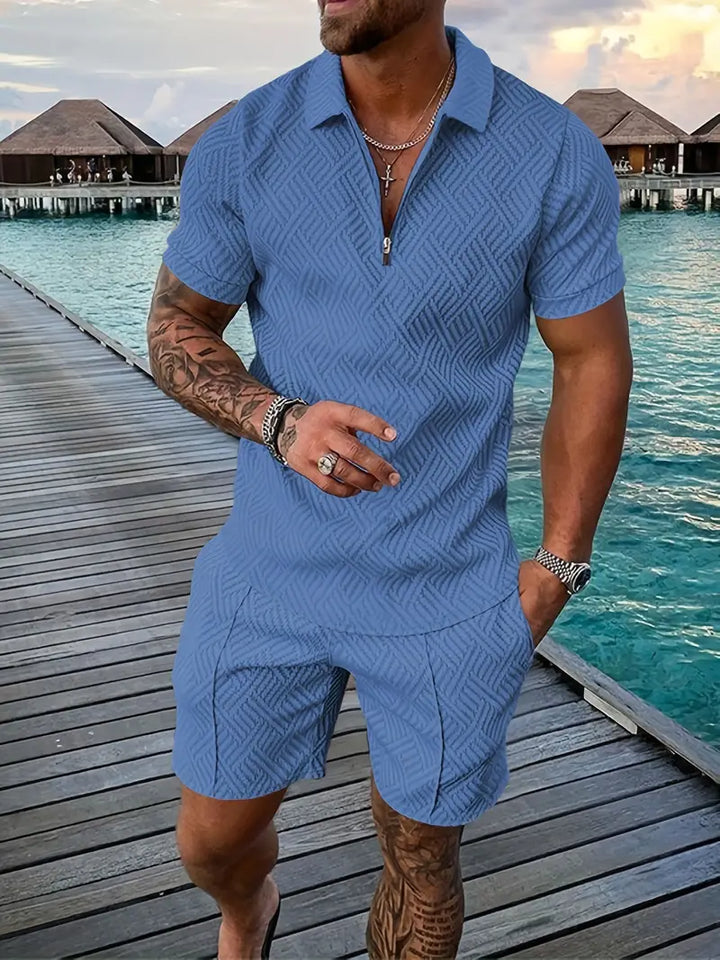 Herre 2-Delt Sæt - Slim fit - Åndbar struktur - Lynlåslukning - Afslappet look
