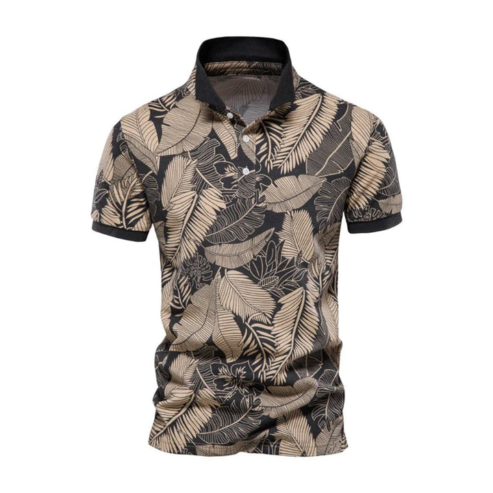 Herre Polo Shirt – Slim Fit – Åndbart Mix – Kort Ærme Tropisk Print