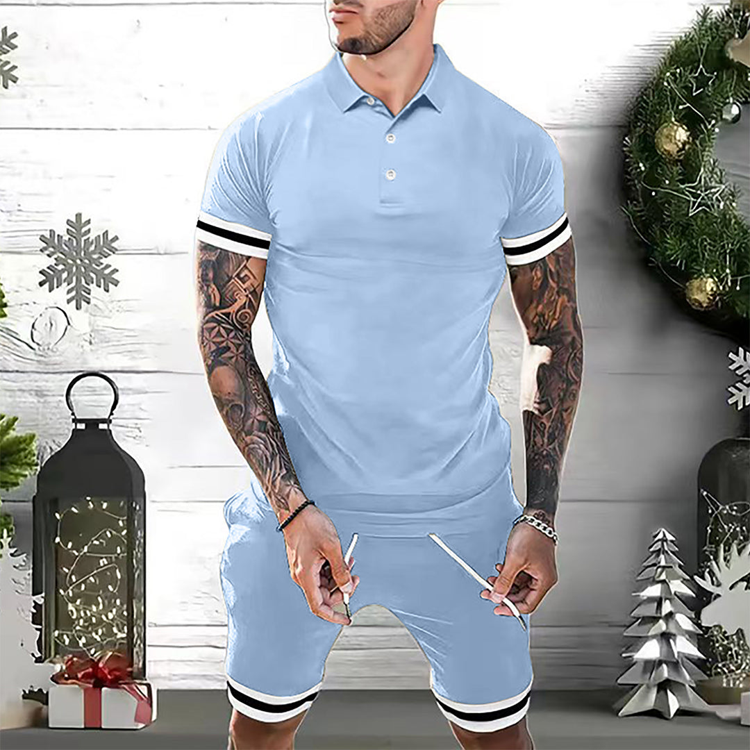 Herre Shorts Sæt – Slim Passe – Åndbart Materiale – Sporty og Afslappet Stil