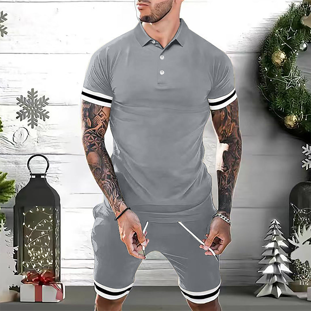Herre Shorts Sæt – Slim Passe – Åndbart Materiale – Sporty og Afslappet Stil