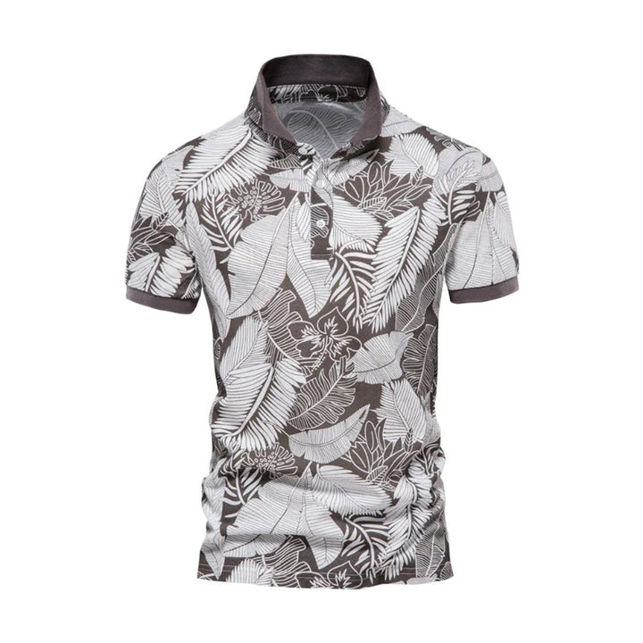 Herre Polo Shirt – Slim Fit – Åndbart Mix – Kort Ærme Tropisk Print