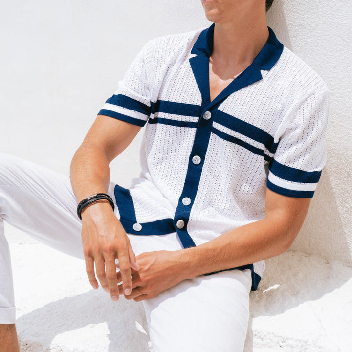 Herre Poloshirt – Regular Fit – Knaplukning – Kort Ærme – Blød Åndbar Strik