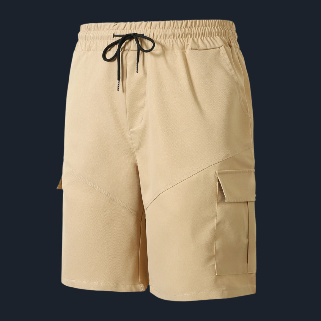 Herreshorts – Afslappet Pasform – Åndbart Materiale – Justerbar Talje – Knælange – Multi-lommer