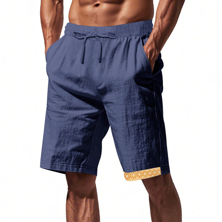 Herreshorts – Løs Pasform – Naturlige Fibre – Justerbar Snøre – Boho Detalje