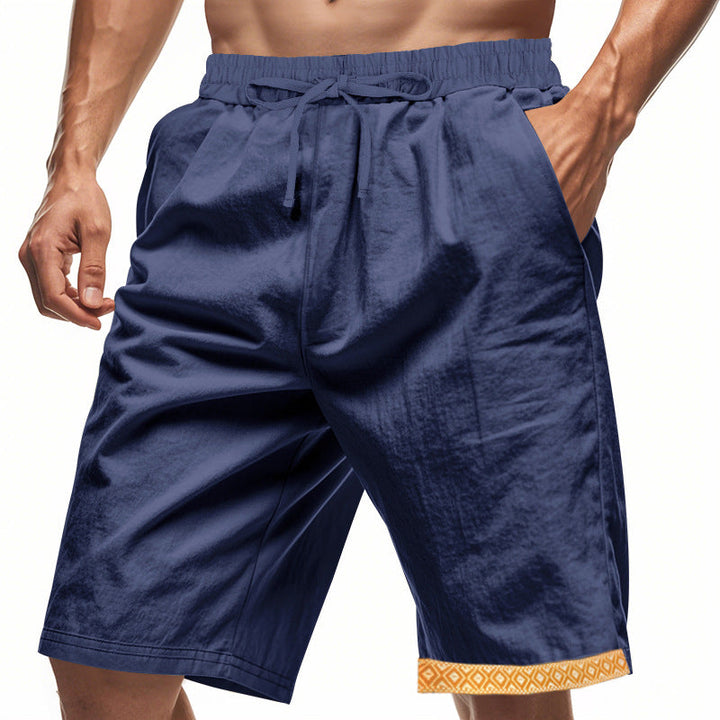 Herreshorts – Løs Pasform – Naturlige Fibre – Justerbar Snøre – Boho Detalje