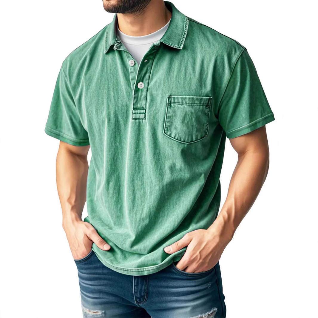 Herre polo shirt – afslappet pasform – kortærmet – åndbar blanding – brystlomme