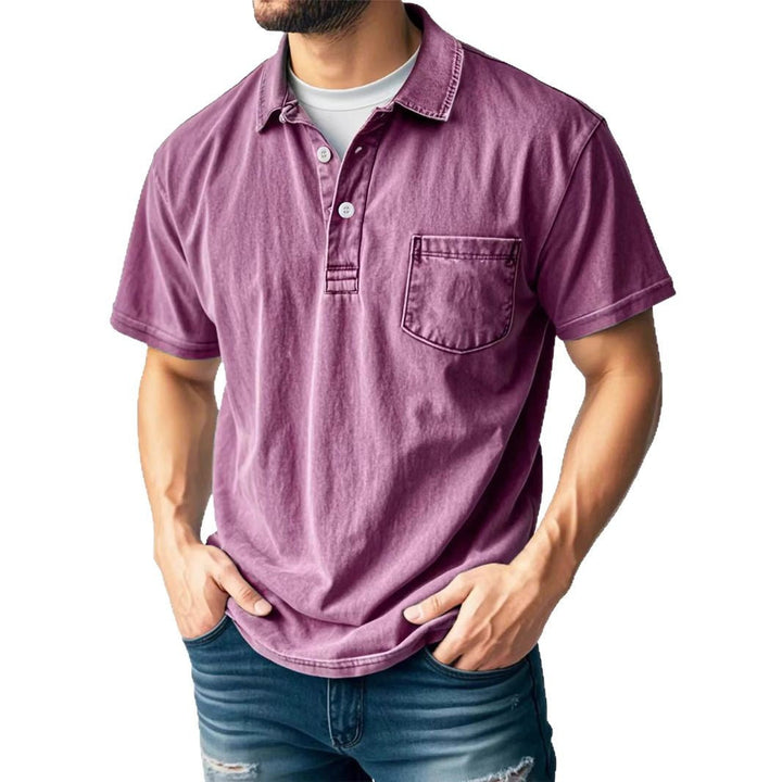 Herre polo shirt – afslappet pasform – kortærmet – åndbar blanding – brystlomme