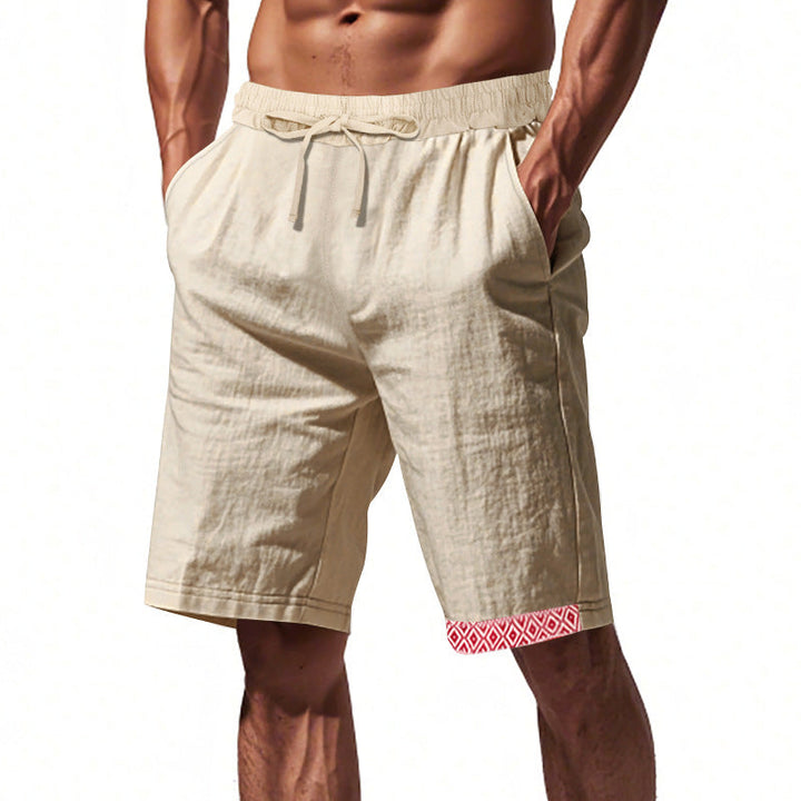 Herreshorts – Løs Pasform – Naturlige Fibre – Justerbar Snøre – Boho Detalje