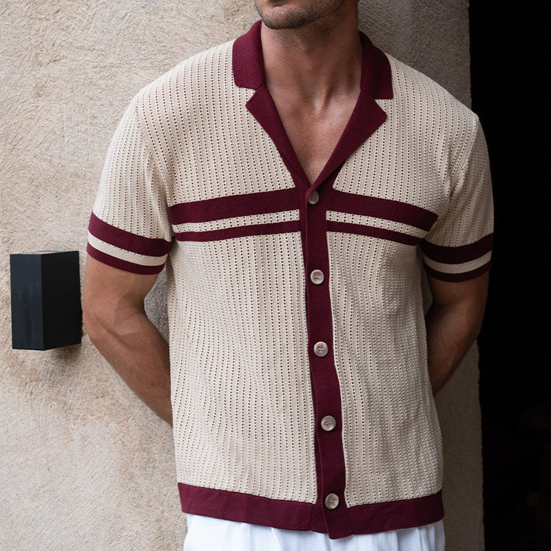 Herre Poloshirt – Regular Fit – Knaplukning – Kort Ærme – Blød Åndbar Strik