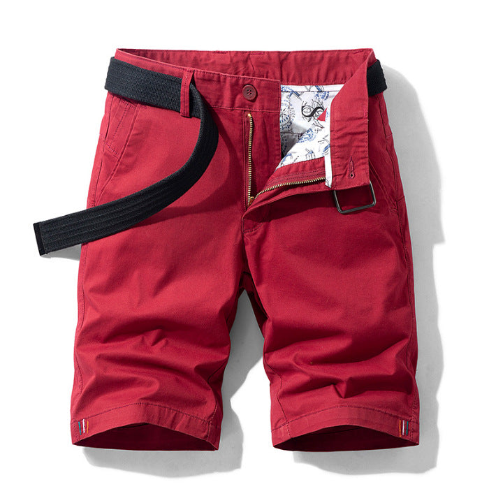 Herreshorts – Knælængde – Afslappet Pasform – Åndbart Materiale – Med Bælte og Lommer