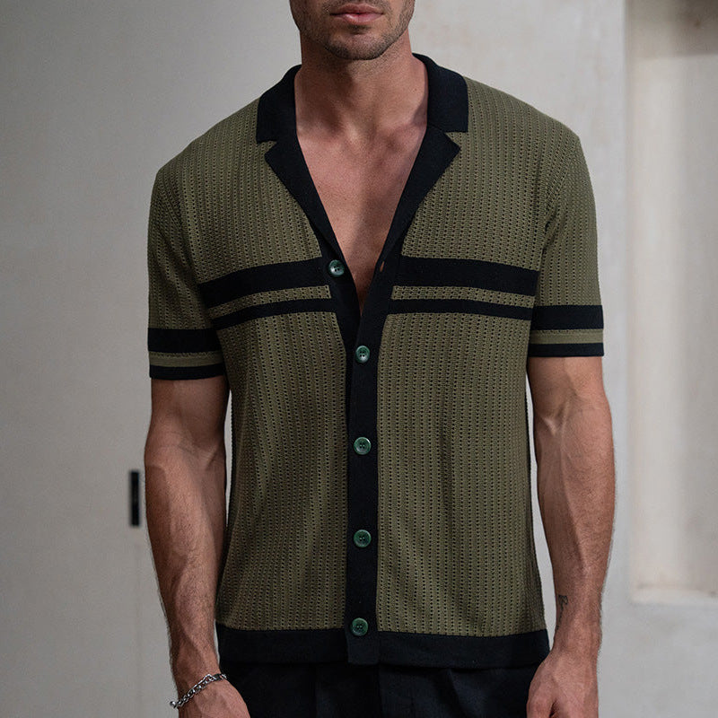 Herre Poloshirt – Regular Fit – Knaplukning – Kort Ærme – Blød Åndbar Strik