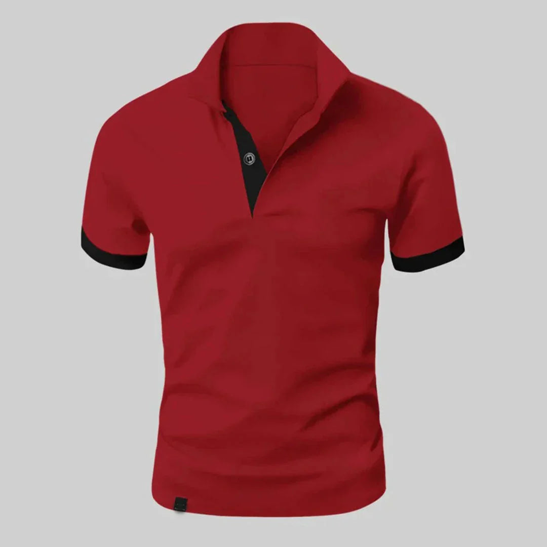 Herre Poloshirt – Slim Fit – Korte Ærmer – Naturlige Fibre – afslappet stil