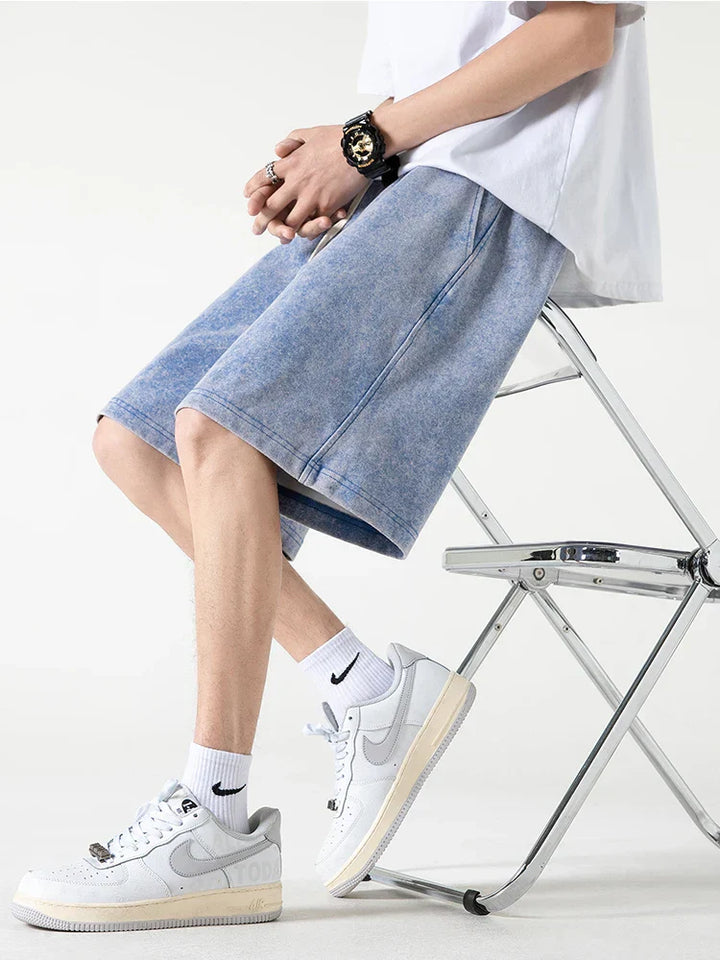 Herreshorts – Afslappet Pasform – Åndbar Blend – Elastisk Talje – Knælængde