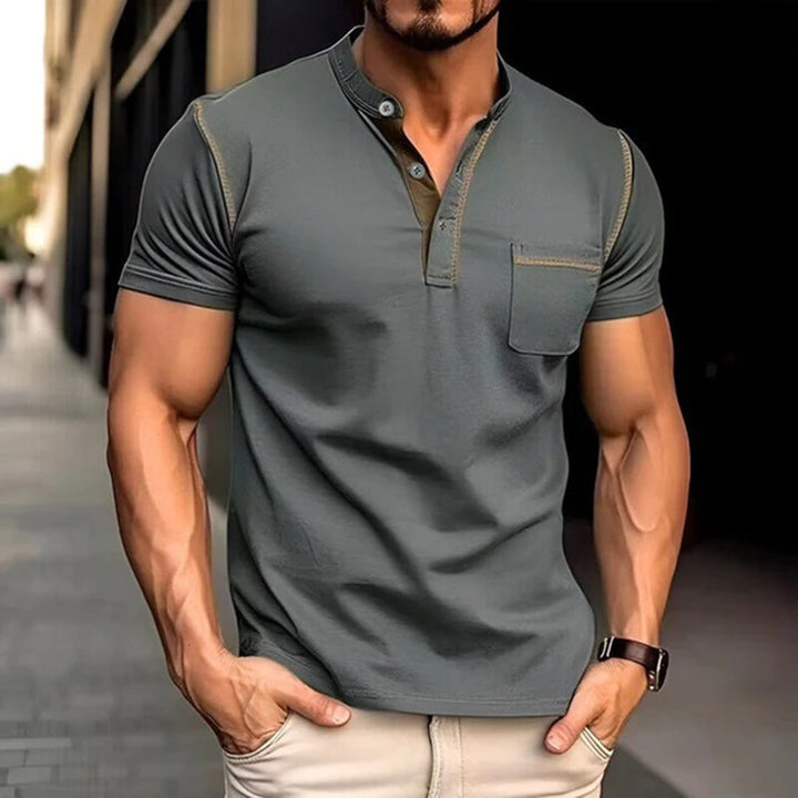 Herre polo shirt –  Slim Pasform – Åndbart materiale – Kort ærme – Brystlomme