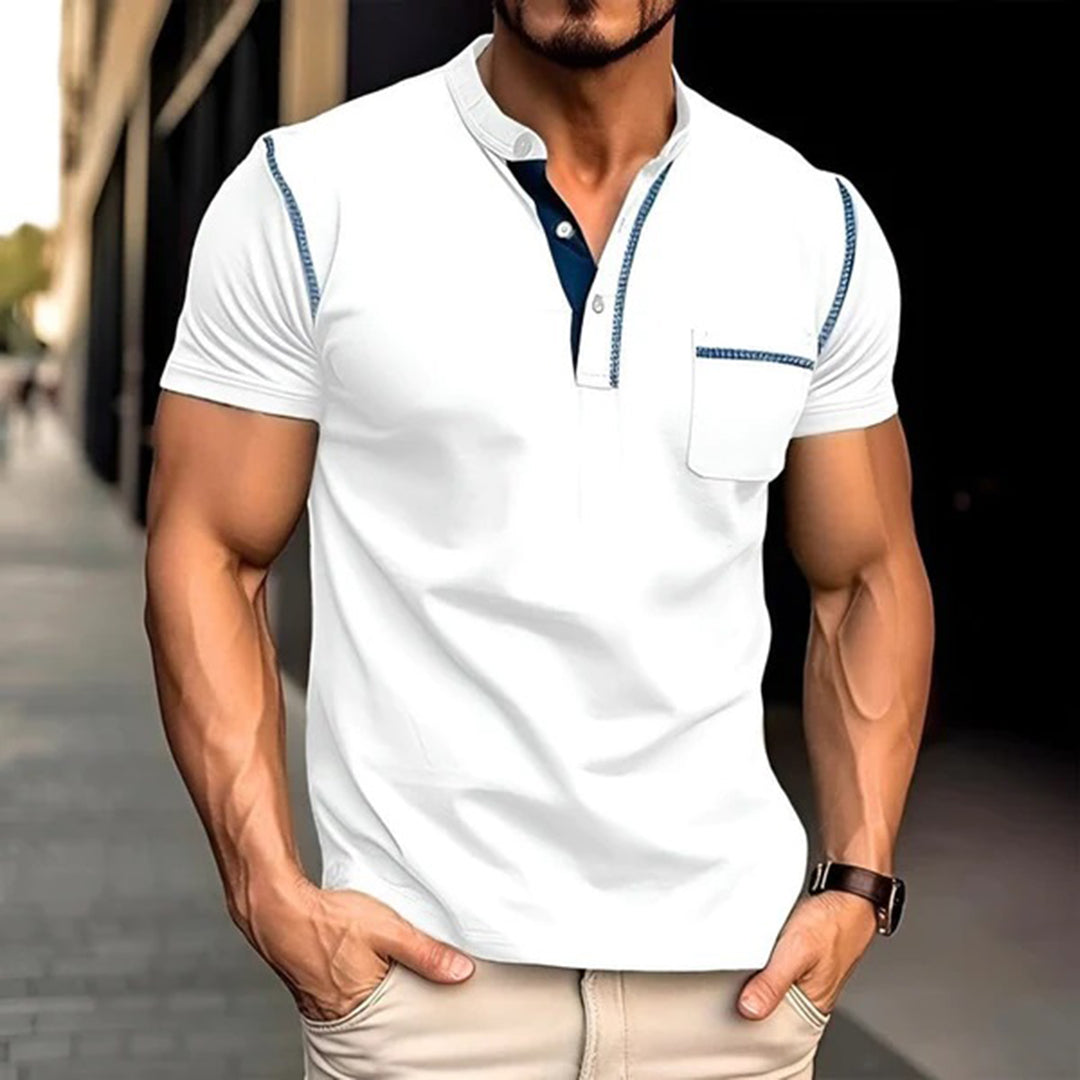 Herre polo shirt –  Slim Pasform – Åndbart materiale – Kort ærme – Brystlomme