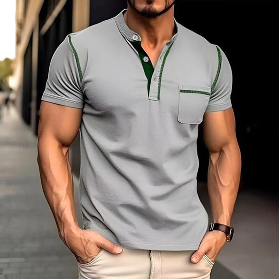 Herre polo shirt –  Slim Pasform – Åndbart materiale – Kort ærme – Brystlomme