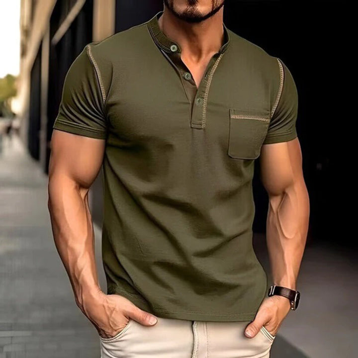 Herre polo shirt –  Slim Pasform – Åndbart materiale – Kort ærme – Brystlomme