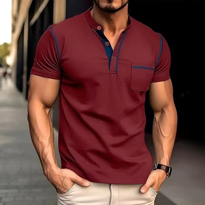 Herre polo shirt –  Slim Pasform – Åndbart materiale – Kort ærme – Brystlomme