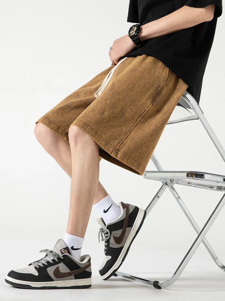 Herreshorts – Afslappet Pasform – Åndbar Blend – Elastisk Talje – Knælængde