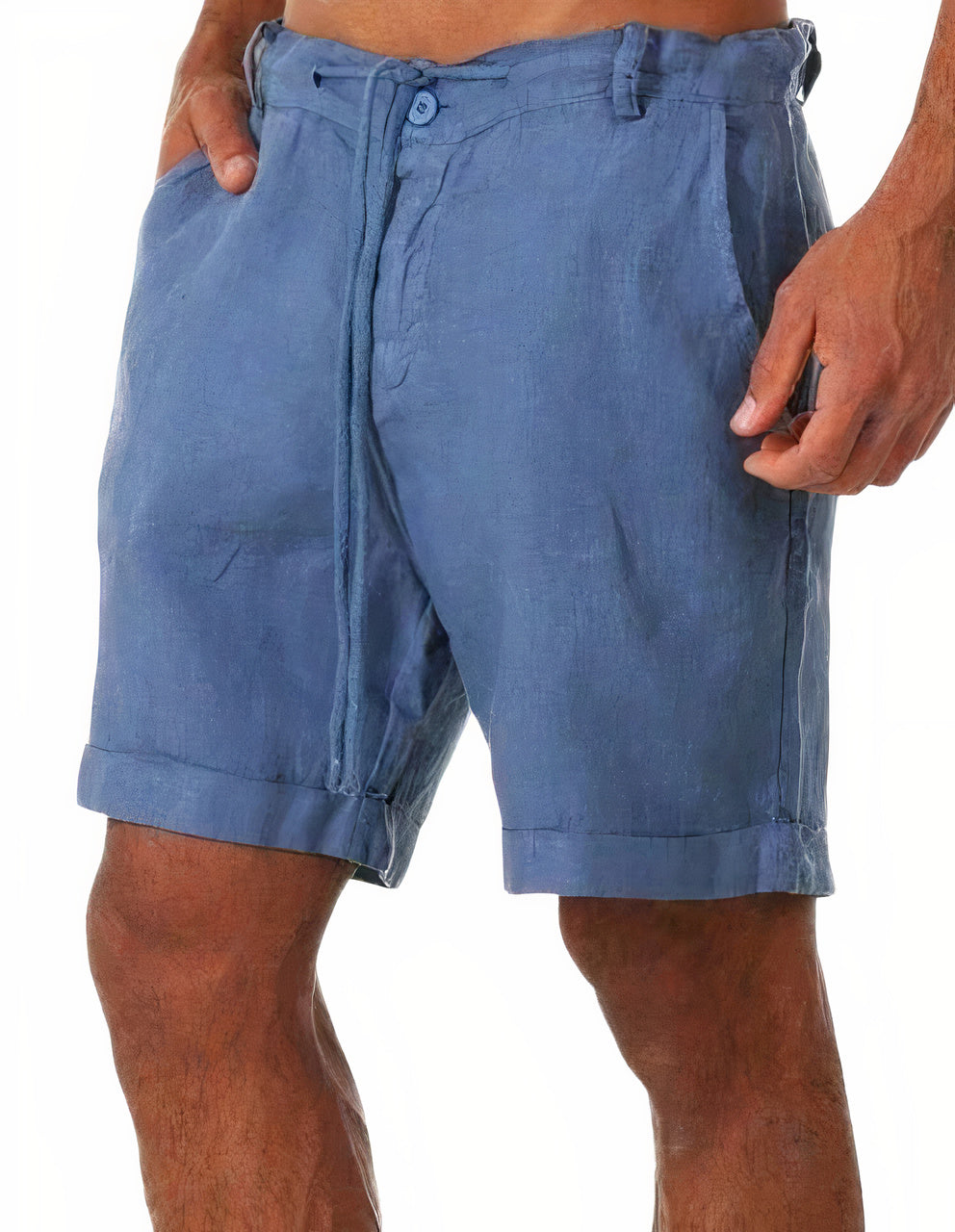 Herreshorts – Afslappet Pasform – Naturfibre – Snørelukning – Oprullede Kanter – Sidelommer