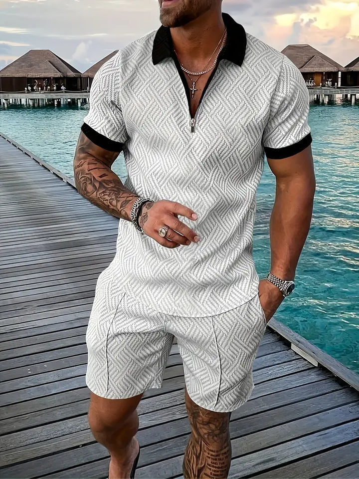 Herre 2-Delt Sæt - Slim fit - Åndbar struktur - Lynlåslukning - Afslappet look