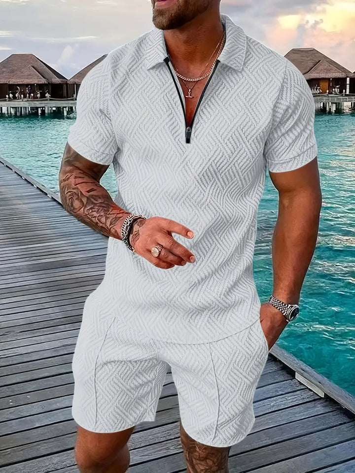 Herre 2-Delt Sæt - Slim fit - Åndbar struktur - Lynlåslukning - Afslappet look