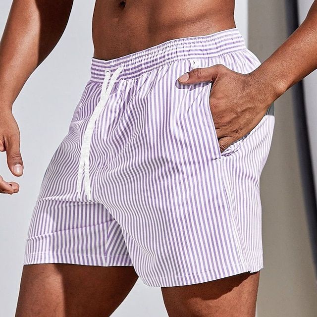 Herre Badeshorts – Regular Fit – Åndbar Hurtigttørrende Blend – Mellemlængde