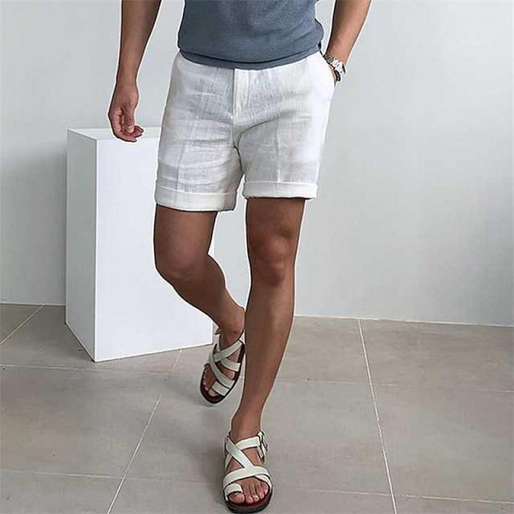 Herreshorts – Afslappet Pasform – Oprullede Ben – Naturlige Åndbare Fibre
