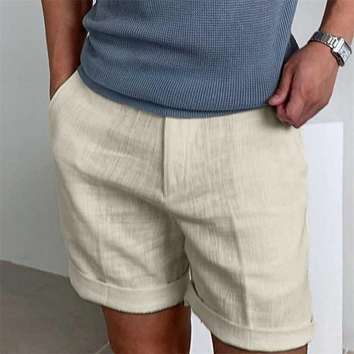 Herreshorts – Afslappet Pasform – Oprullede Ben – Naturlige Åndbare Fibre