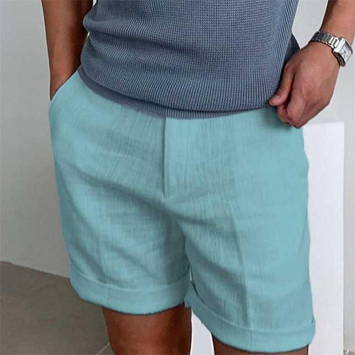 Herreshorts – Afslappet Pasform – Oprullede Ben – Naturlige Åndbare Fibre