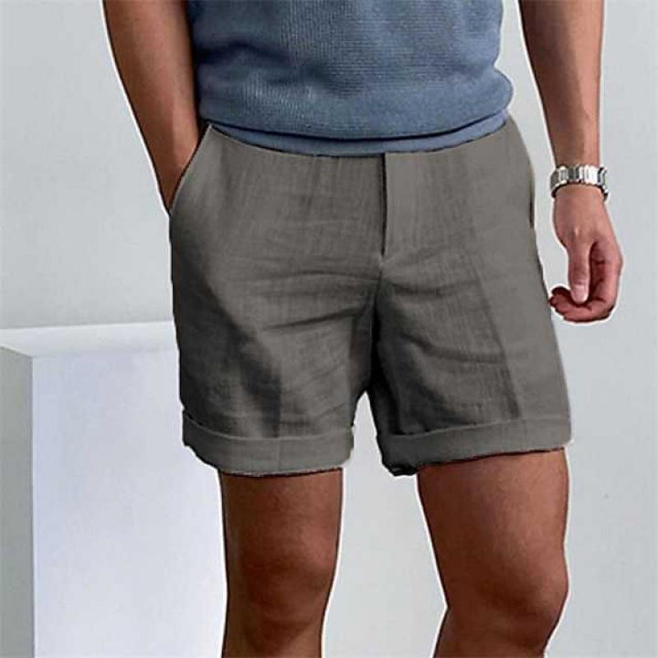 Herreshorts – Afslappet Pasform – Oprullede Ben – Naturlige Åndbare Fibre